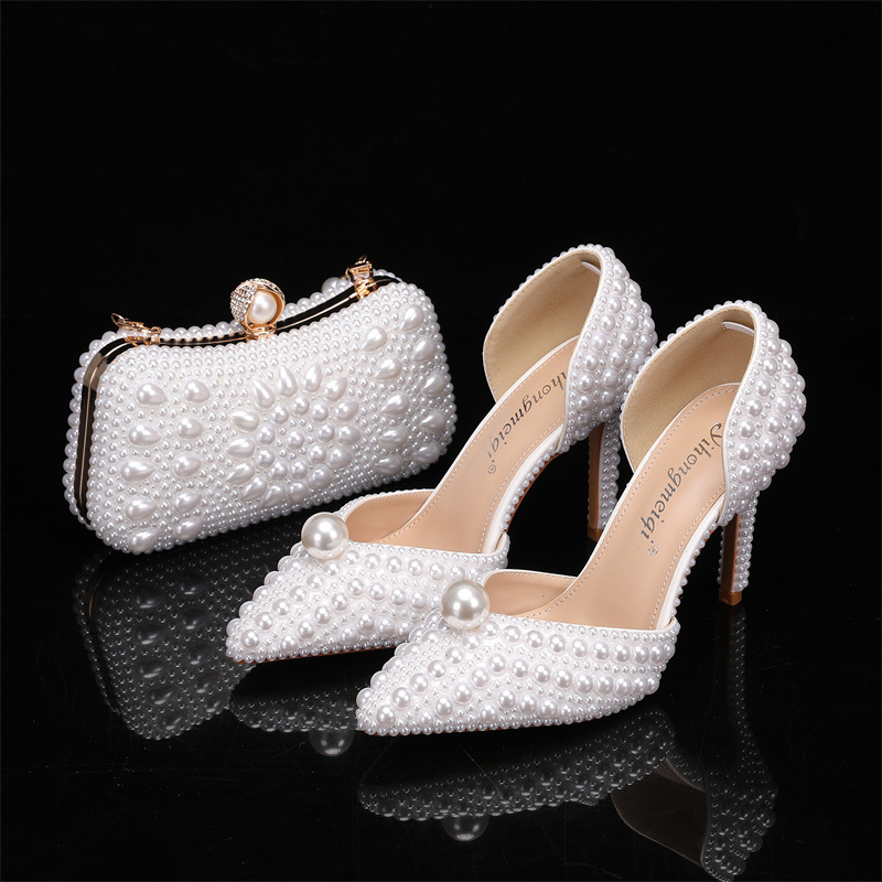 Women Bags White - Set borsa e scarpe da donna