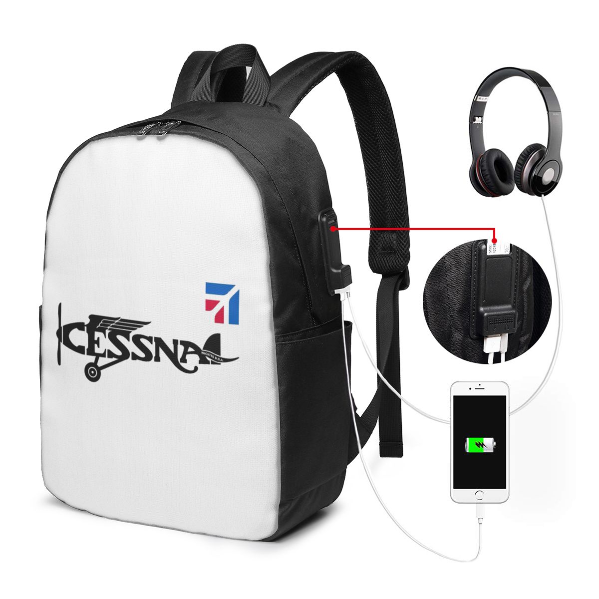 Zaino con logo Cessna, borsa d - Women'S Bags recensione e prezzo